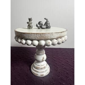 Vintage Schmid 1978 Fine Pewter Squirrel & Playful Dog Miniature Figurines